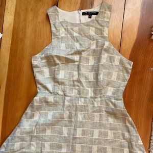 High neck open back fit and flare